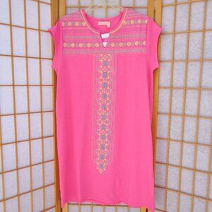 Baja Kayda Flamingo pink Beach Dress 100%  cotton cool & comfy knit